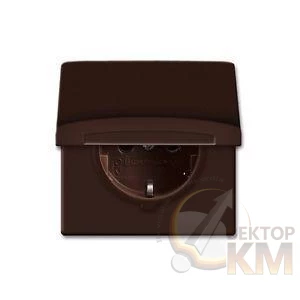 Розетка 1-м СП Allwetter44 20 EUGK-31-101 16А IP44 250В Schuko с крышкой уплотнит. кольцо корич. ABB 2CKA002064A0286