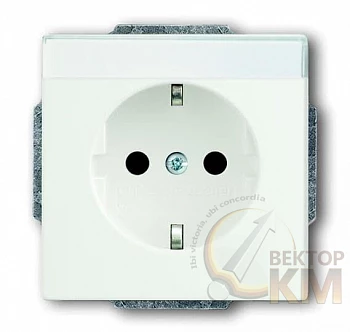 Розетка 1-м Solo/future 16А 250В Schuko с полем для надписи бел. бархат ABB 2CKA002011A3881