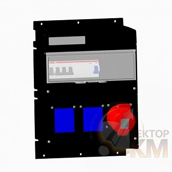 Бокс MPR16B с розетками в сборе IP44 пластик черн. ABB 2CMA101631R1000
