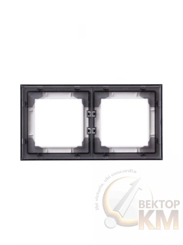 ABB  | Рамка Levit 2п бел./дым. черн.  2CHH015020A6062