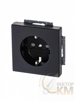 Розетка 1-м СП Solo/future 16А IP20 250В Schuko защ. шторки черн. бархат ABB 2CKA002013A5333