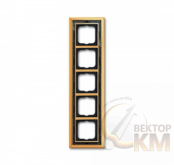 Рамка 5-м Династия Латунь полированная черн. роспись ABB 2CKA001754A4579