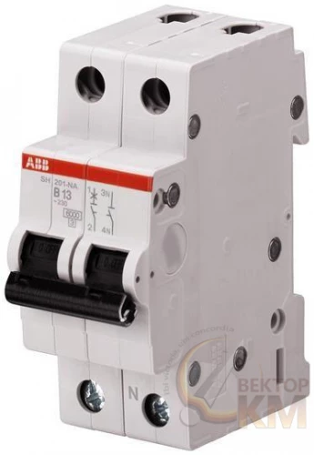 ABB  | Выключатель автоматический модульный 2п (1P+N) D 63А 6кА SH201 D63NA  2CDS211103R0631