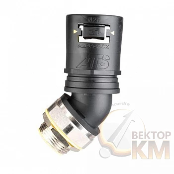 Фитинг AT 45град. пласт.+метал d13 M16 черн./желт. (уп.10шт) ABB 7TCA296170R0035