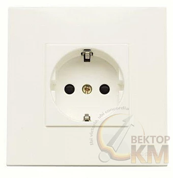 Розетка 1-м СП 2мод. Zenit 16А IP21 250В с заземл. Schuko защ. шторки в сборе альп. бел. ABB 2CLA228820N1101