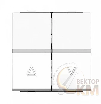 Механизм выключателя жалюзи клавишный с фикс. 2мод. Zenit бел. ABB 2CLA224410N1101