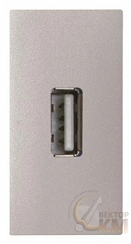 Механизм USB разъема тип А с винтовым подкл. проводов (5п) 1мод. Zenit серебр. ABB 2CLA215580N1301