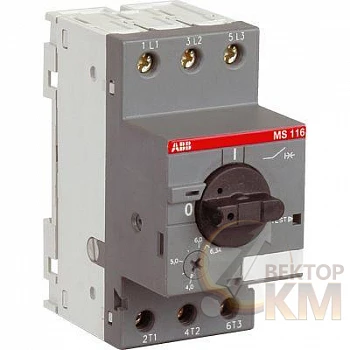 Выключатель автоматический для защиты двигателя 0.16А 50кА MS116-0.16 ABB 1SAM250000R1001