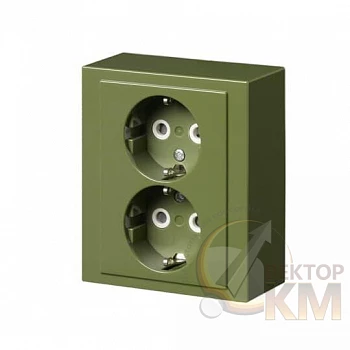 Розетка 2-м ОП Impressivo 16А IP20 230В Double Schuko зел. R6025 ABB 2TKA00002968