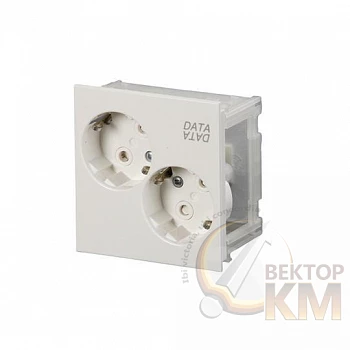 Розетка 2-м СП ProDuct 16А IP20 250В 2хSchuko с маркир. "DATA" бел. ABB 2TKA00000811