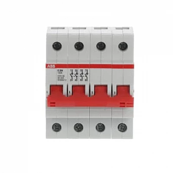 E204r 125A Рубильник 4пол.  рычаг крас. ABB 2CDE284001R0125