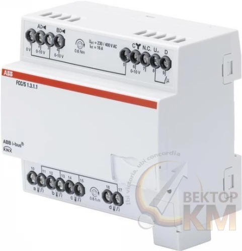 ABB  | Фанкойл-контроллер FCC/S1.3.1.1 3x0-10В упр. клапанами и скоростью вентилятора  2CDG110214R0011