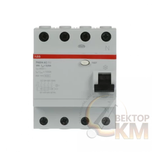2CSF204002R1250 ABB | Выключатель дифференциального тока 4-модульный EU FH204 AC-25/0,03 (замена для 2CSF204004R1250)  