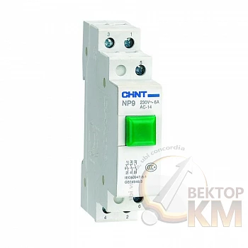 Кнопка модульная NP9-22/1 без подсветки 2НО+2НЗ зел. (R) CHINT 584074