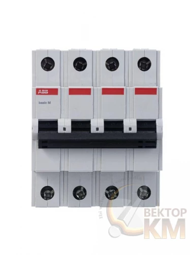ABB  | Выключатель автоматический модульный 4п C 63А 4.5кА Basic M BMS414C63  2CDS644041R0634