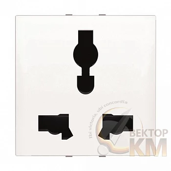 Механизм розетки 1-м СП 2мод. Zenit 13А IP21 127-230В универс. 2P+E с заземл. антрацит ABB 2CLA223900N1801