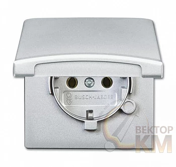 Розетка 1-м СП Allwetter44 20 EUGK-33-101 16А IP44 250В Schuko с крышкой уплотнит. кольцо серебр./алюм. ABB 2CKA002064A0288