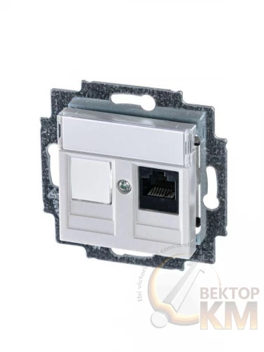 ABB  | Розетка информационная RJ45 Levit CAT.5e с заглушкой жемчуж.  2CHH295117A6068