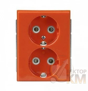 Розетка 2-м СП Impressivo 16А IP20 230В Double Schuko оранж. RAL2000 ABB 2TKA00002963