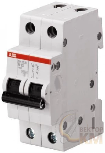 ABB  | Выключатель автоматический модульный 2п D 63А 6кА SH202 D63  2CDS212001R0631