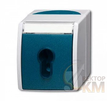 Выключатель жалюзи 1п с ключом (для замка) IP44 ocean сер./сине-зел. ABB 2CKA001101A0917