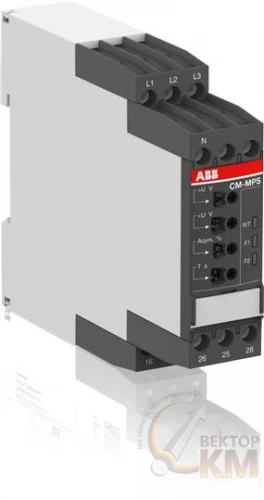 1SVR730884R3300 ABB | Реле контроля напряжения CM-MPS.41S 380В/420- 500B AC 2ПК без контр. нуля винтовые клеммы  