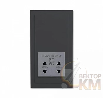 Розетка 1-м Solo/future 0.1А 220/115В 20В.А для электробритвы антрацит ABB 2CKA002130A0297