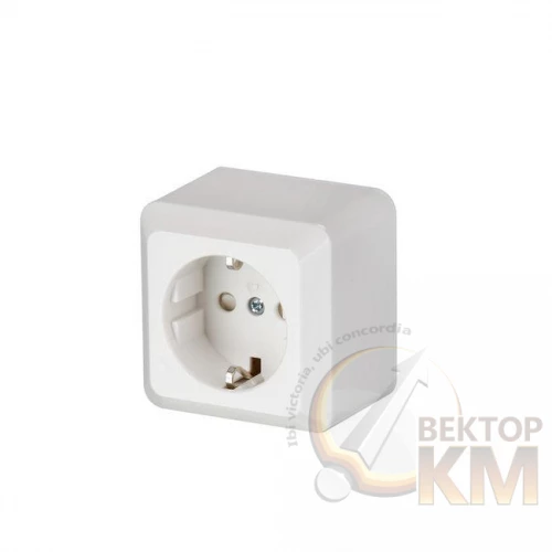 ABB  | Розетка 1-м ОП Jussi 16А IP21 250В с заземл. Schuko зажим. клеммы бел.  2TKA000660G1