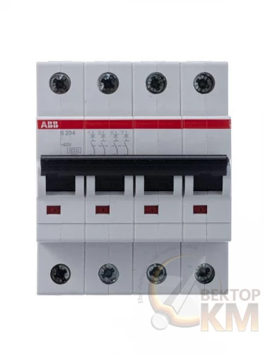 ABB  | Выключатель автоматический модульный 4п B 63А 6кА S204 B63  2CDS254001R0635
