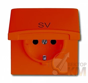 Розетка 1-м СП Allwetter44 20 EUGKB-14-101 16А IP44 250В Schuko с крышкой с контрольным СД с маркир. "SV" уплотнит. кольцо оранж. ABB 2CKA002064A0297