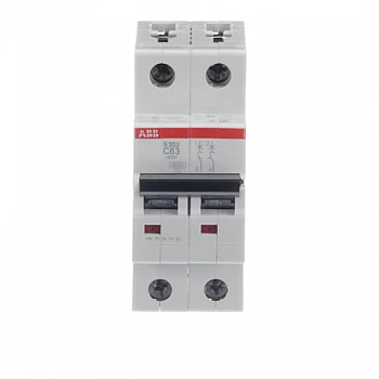Выключатель автоматический модульный 2п C 63А 6кА S202 C63 ABB 2CDS252001R0634