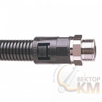 Фитинг AL прямой поворот. пласт.+метал d28 PG21 черн. (уп.10шт) ABB 7TCA296000R0873