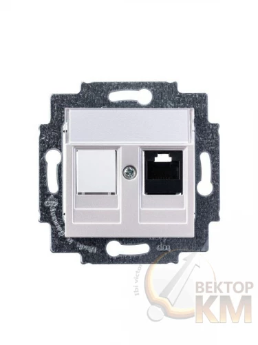 ABB  | Розетка информационная RJ45 Levit CAT.5e с заглушкой жемчуж.  2CHH295117A6068