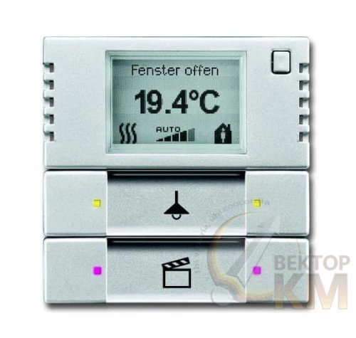 ABB  | Терморегулятор 6128/28-83-500 KNX с дисплеем и сенсором 2/4-клавишный серебр. алюм.  2CKA006134A0333
