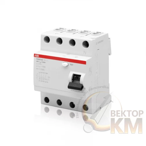2CSF204003R3630 ABB | Выключатель дифференциального тока (УЗО) 4п 63А 300мА тип AC FH204AC-63/0.3 4мод.  