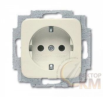 Розетка 1-м СП 1мод. Busch-Duro 2000 SI 16А IP20 250В Schuko сл. кость ABB 2CKA002011A3788