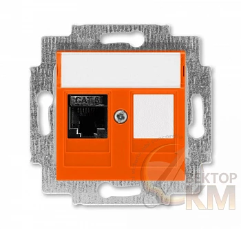 Розетка информационная Levit RJ45 кат. 6 и заглушка оранж. ABB 2CHH296117A6066