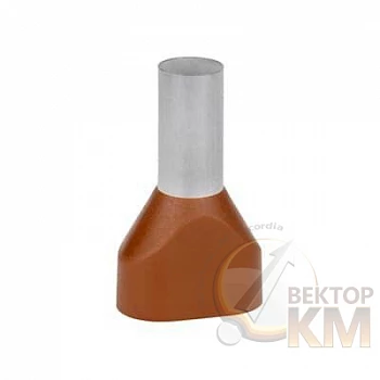 Наконечник кабельный 2FER10012P-F медь лужен./полипропилен втулка двойной корич. 2х10кв.мм 12мм (уп.100шт) ABB 7TCA301140R0396