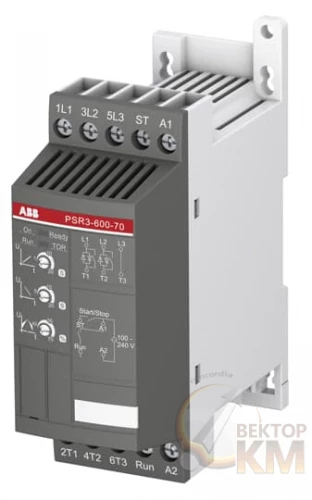 1SFA896103R7000 ABB | Софтстартер PSR3-600-70 1,5кВт 400В (100-240В AC)  