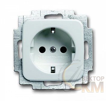 Розетка 1-м СП Busch-Duro 2000 SI/Reflex SI 16А IP21 250В Schuko с LED-подсветкой альп. бел. ABB 2CKA002013A5291