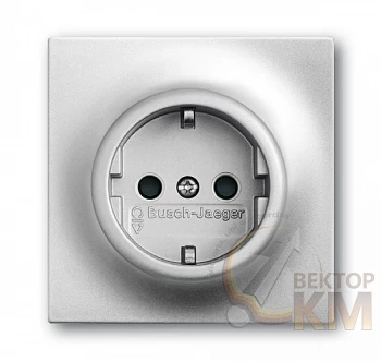 Механизм розетки 1-м СП 1мод. Impuls 16А IP21 250В защ. шторки серебр. метал. ABB 2CKA002013A5275