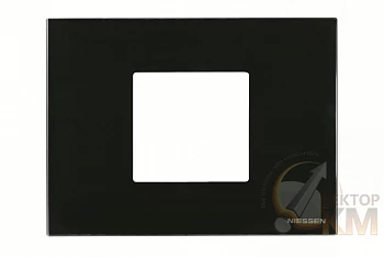 Рамка итальянского стандарта 3M 2-мод. базовая Zenit стекло черн. ABB 2CLA247200N3101