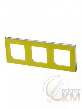 Рамка Levit 3п желт./дым. черн. ABB 2CHH015030A6064