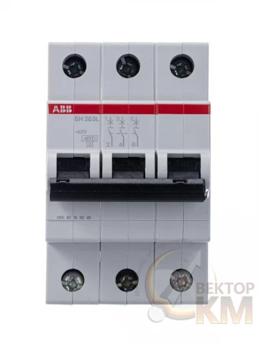 ABB  | Выключатель автоматический модульный 3п B 16А 4.5кА SH203L B16  2CDS243001R0165