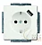 Розетка 1-м СП Future 20 EUCBUSB-884-500 16А IP20 250В Schuko защ. шторки с заряд. устройством USB 700мА безвинт. клеммы бел. бархат ABB 2CKA002011A6182