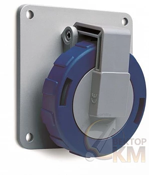 Розетка панельная 416RAU9W 16А 3P+N+E 9ч с угловым фланцем IP67 ABB 2CMA167034R1000