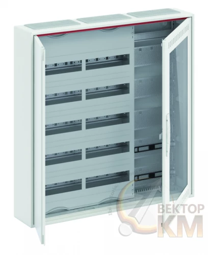 ABB  | Шкаф 120М навесной с медиапанелями IP30 800х800х160 с расстоянием между DIN-рейками 125мм и самозажимными клеммами N/PE и Wi-Fi дверью с вент. отверстиями CA35VMW  2CPX052225R9999