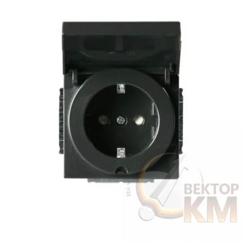 ABB  | Розетка 1-м СП Impressivo 16А IP21/44 230В Schuko защ. крышка антрацит  2TKA00000436