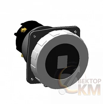 Розетка панельная 2125RU6W LP 125А 2P+E 6ч с прямым унифицир. фланцем IP67 ABB 2CMA192729R1000