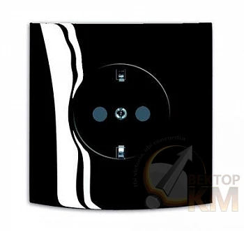 Розетка 1-м СП 1мод. Triton 16А IP20 250В Schuko KS в корпусе черн. ABB 2CKA002013A5258